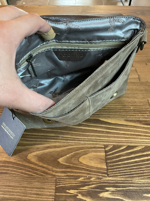 Vizon süet-deri postacı çanta