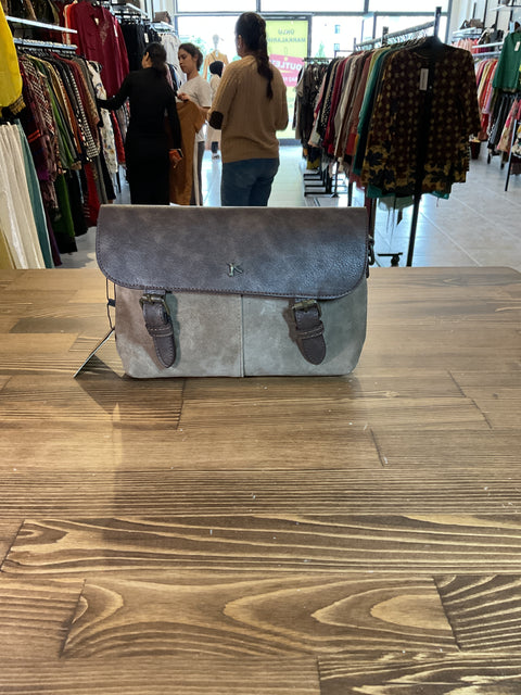 Vizon süet-deri postacı çanta