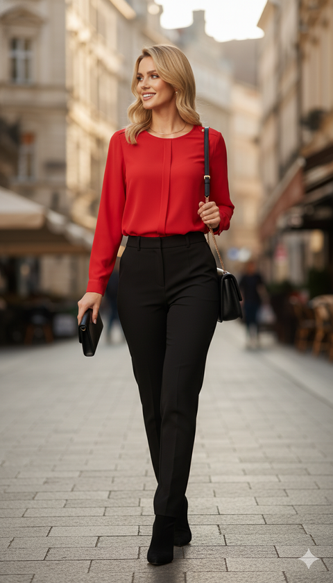 Omuzları gold metal detaylı bordo bluz