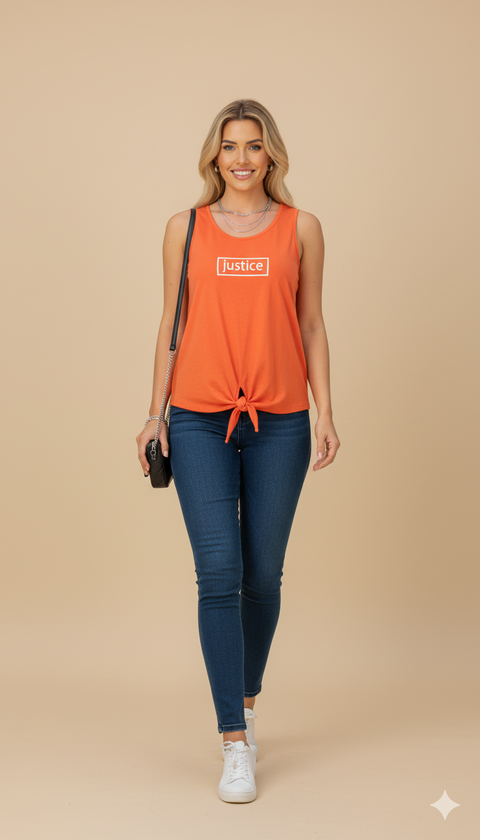 Sıfır Kollu Turuncu Bluz