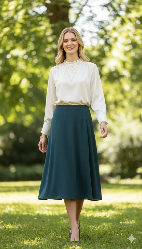 Yeşil maksi boy etek