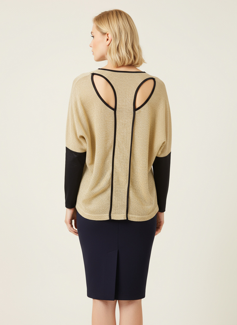 Gold sim detaylı arkası detaylı kazak