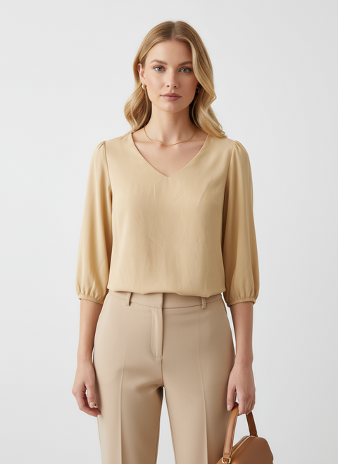 truvakar lastikli kol sarı bluz