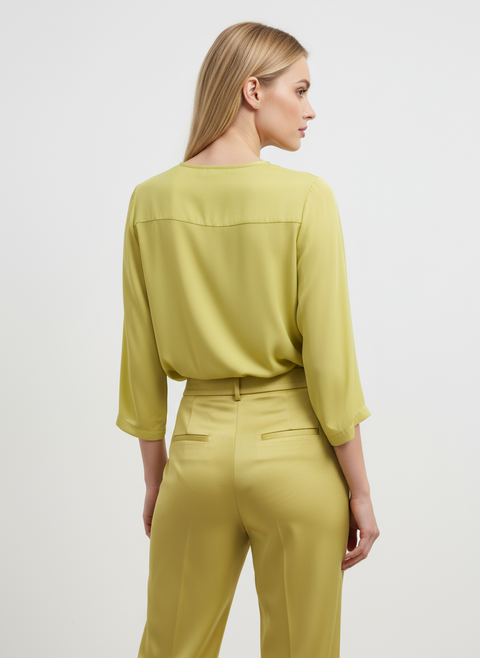 parça detaylı yeşil bluz