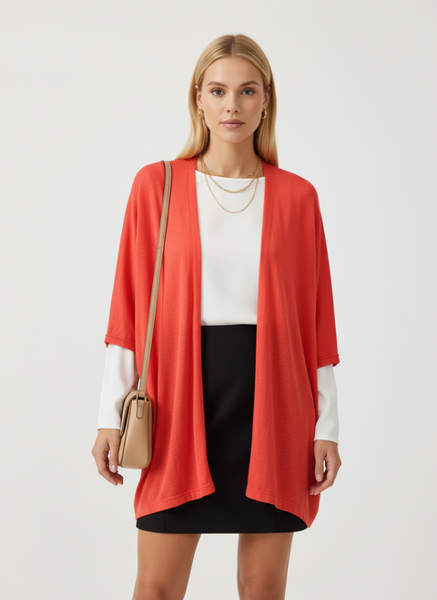 Nar çiçeği rengi hırka