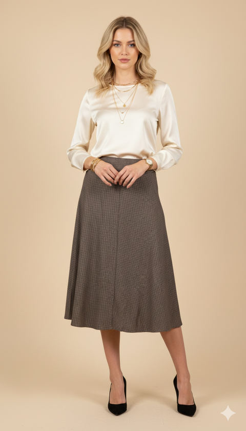 Ekose maksi boy etek