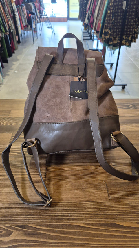 Vizon süet-deri sırt çanta