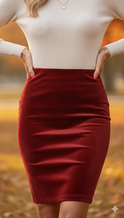 Bordo diz hizası etek