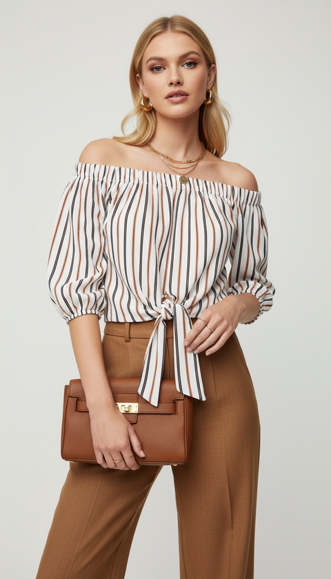 Düşük yaka truvakar kol bluz