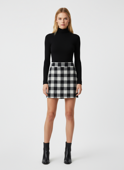 Kare desen mini etek