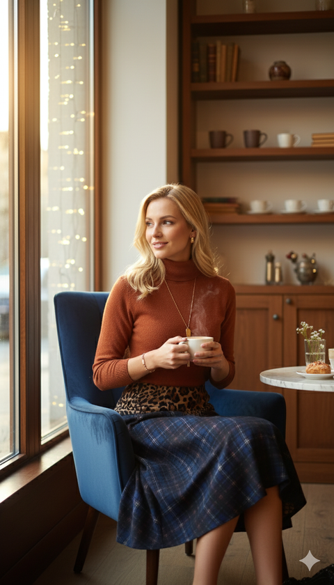 Leopar desenli maksi boy etek