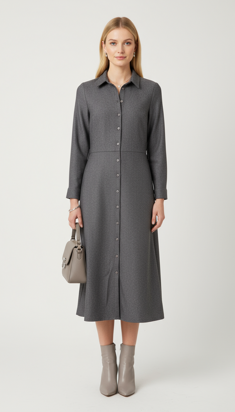 füme düğmeli elbise