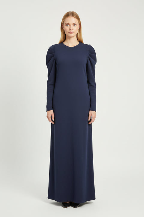 lacivert maxi elbise