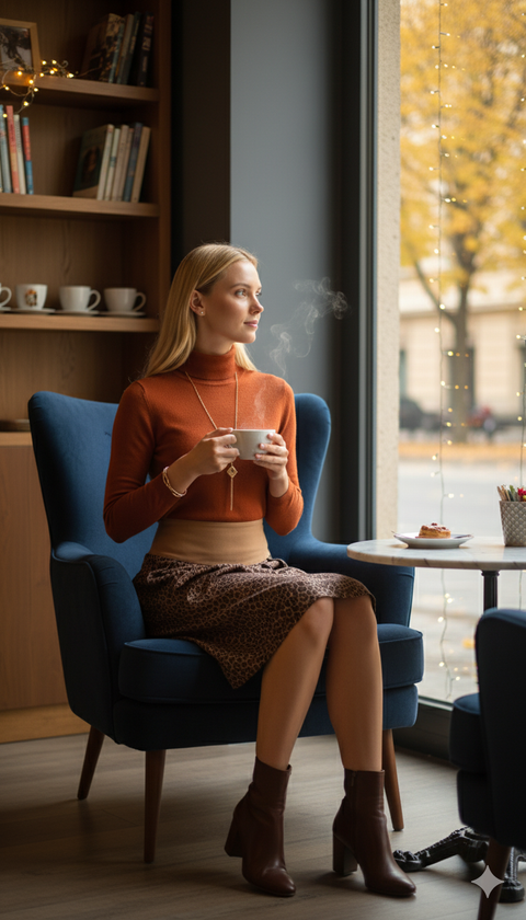 Leopar desenli midi boy etek