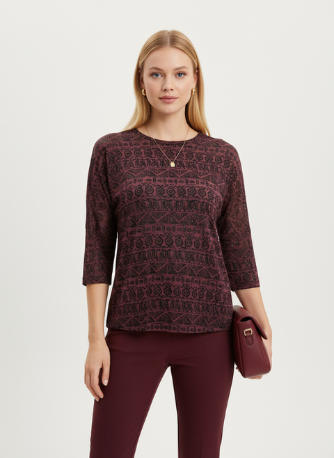 karışık desenli bluz