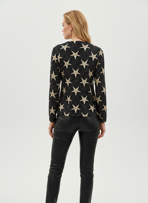 Yıldız desenli lacivert ceket
