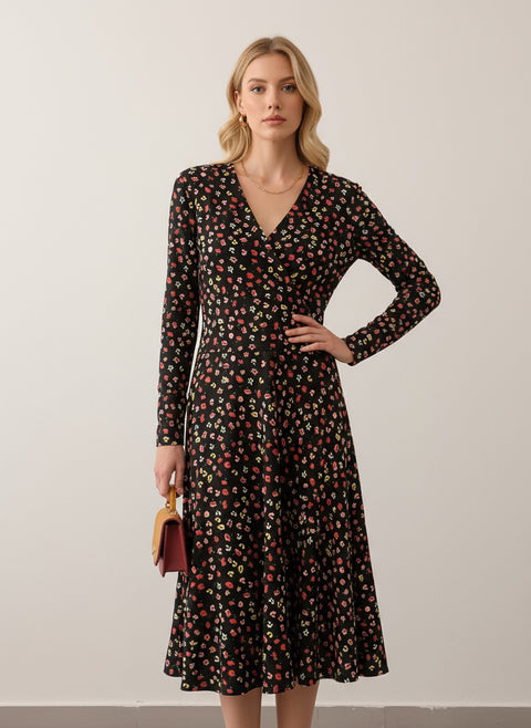 Minik çiçek desenli elbise