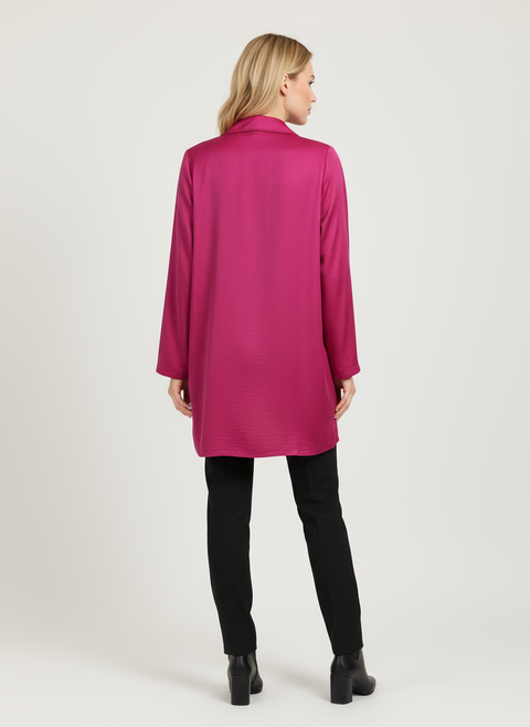 Blazer uzun pembe ceket