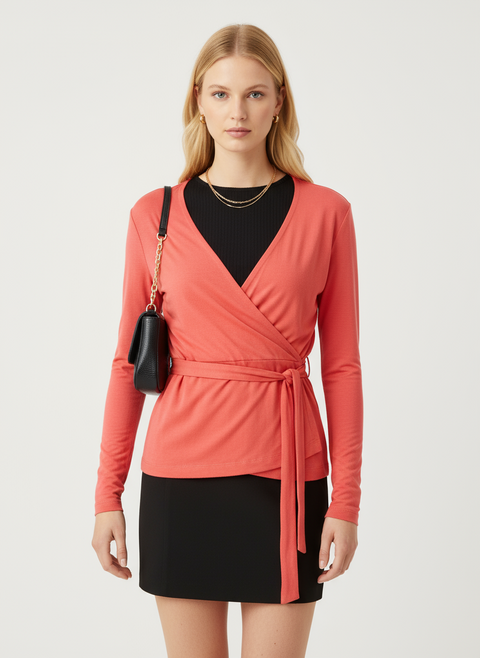 Nar çiçeği rengi hırka