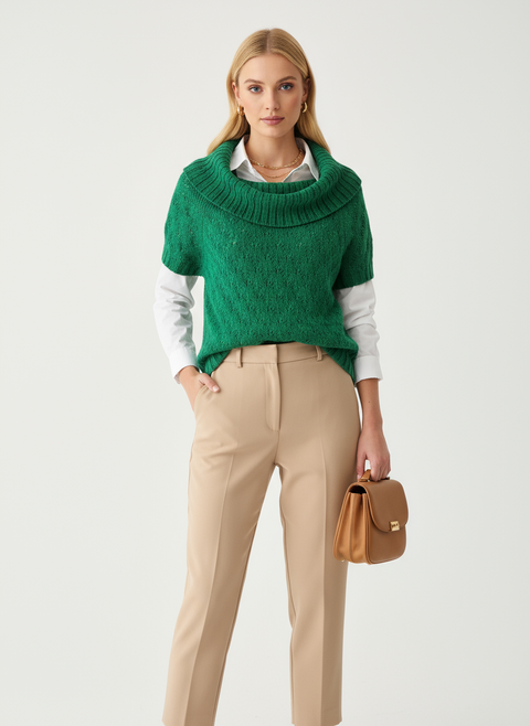 Yeşil Madonna yaka Süveter