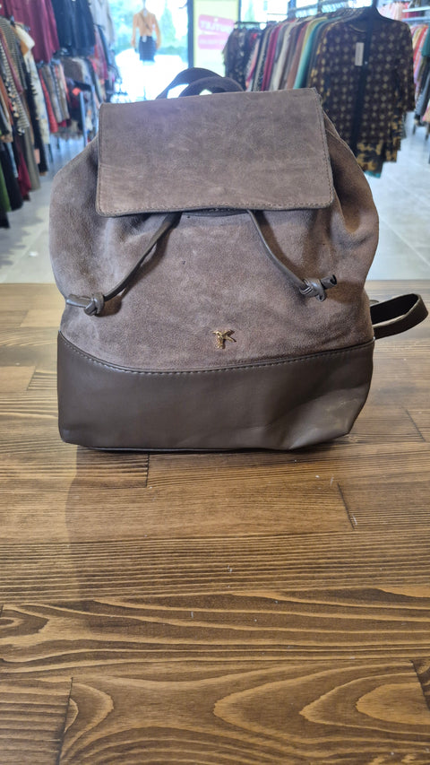 Vizon süet-deri sırt çanta