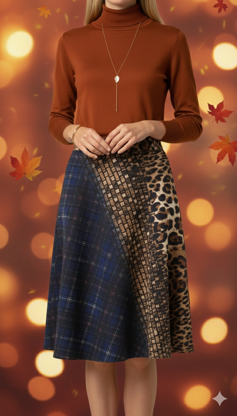 Leopar desenli maksi boy etek