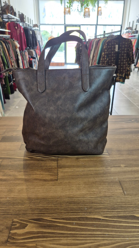 Vizon süet-deri omuz çanta