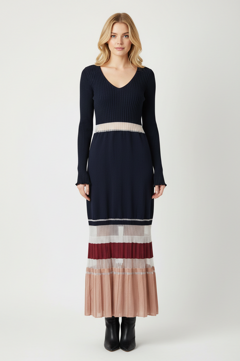 transparan renkli triko elbise