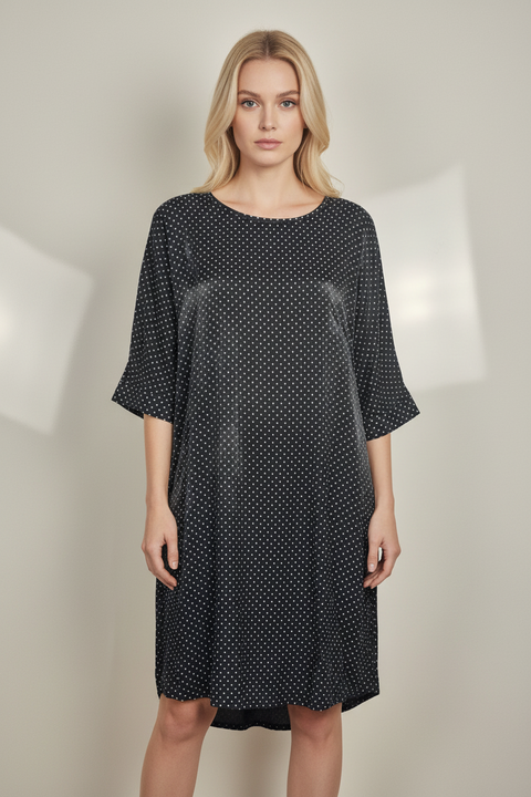 siyah puantiyeli elbise