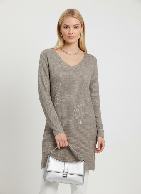 Kahverengi uzun kazak