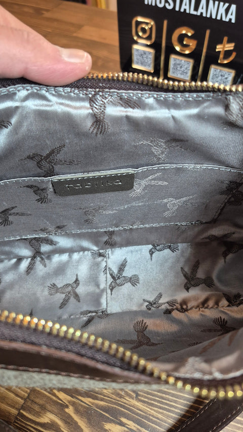 Kahverengi deri omuz çanta