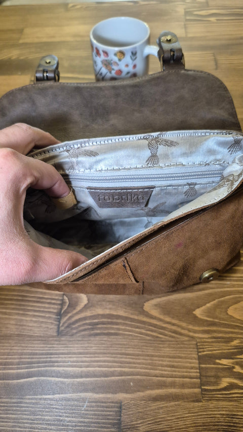 Taba süet-deri postacı çanta