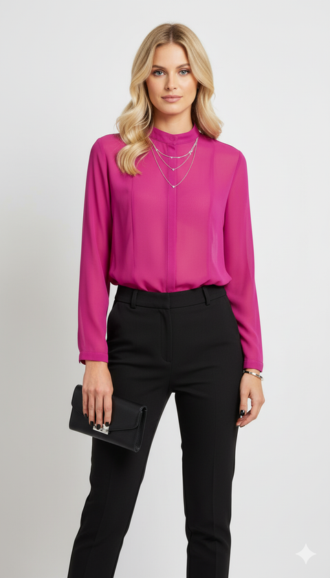 Önü kısa arkası uzun pembe gömlek