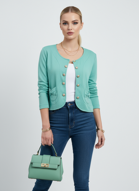 Cepli su yeşili ceket