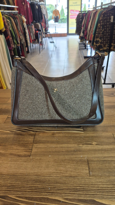 Kahverengi deri omuz çanta