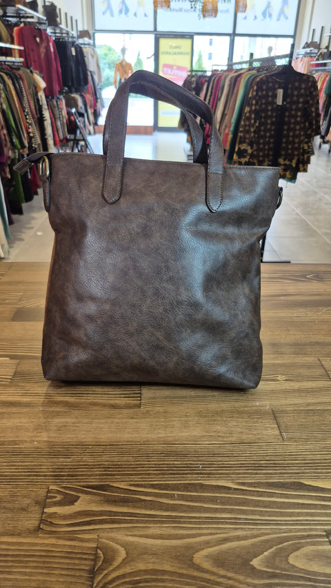 Taba süet-deri omuz çanta