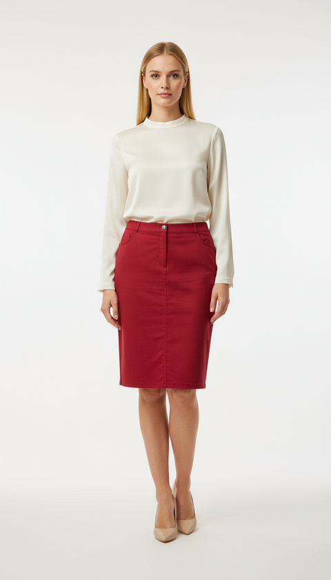 Kırmızı keten Etek