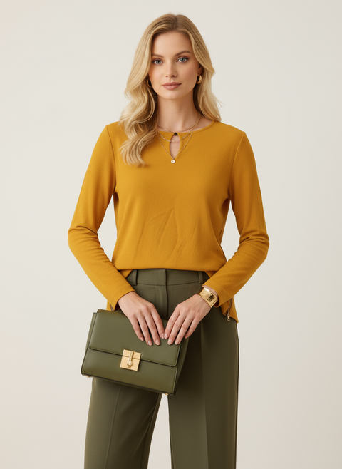 Hardal sarısı bluz