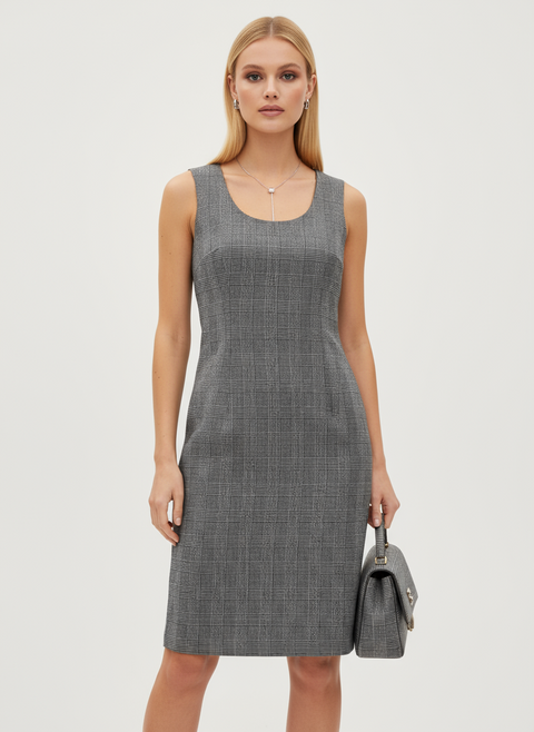 ekose askılı elbise