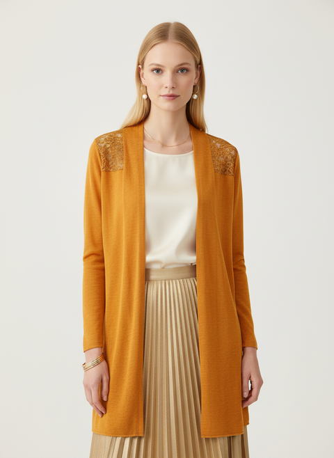 Hardal sarısı hırka