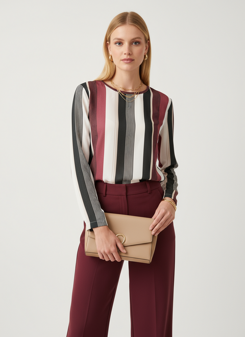 Çizgili desenli bluz