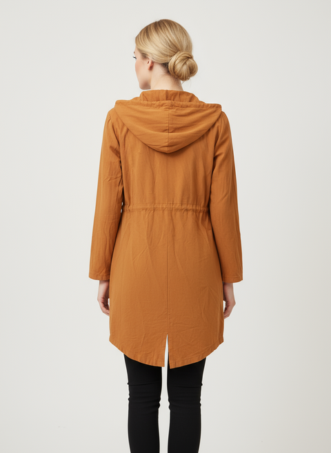Kahverengi kapşonlu ceket