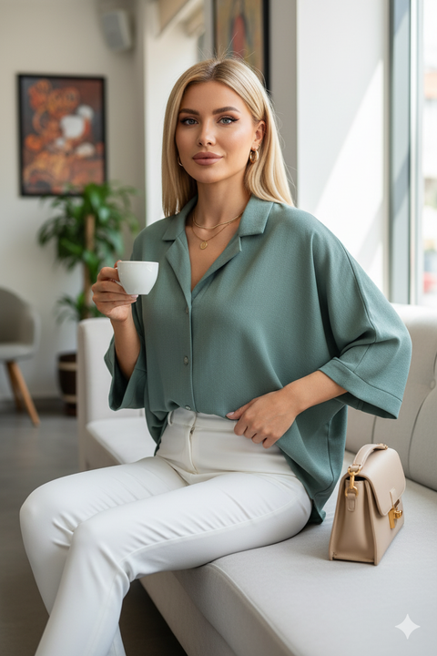 Kolları Geniş Kesim Gömlek