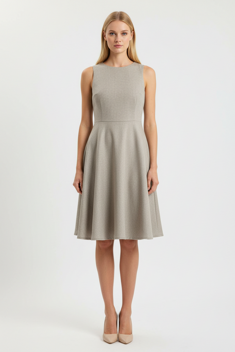 Sim detaylı astarlı elbise