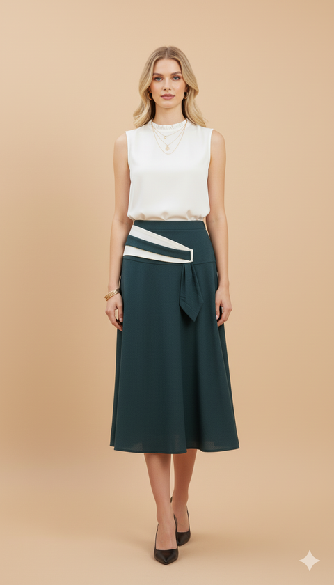 Yeşil maksi boy etek