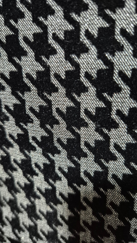 Simli kazayağı desenli pileli mini etek