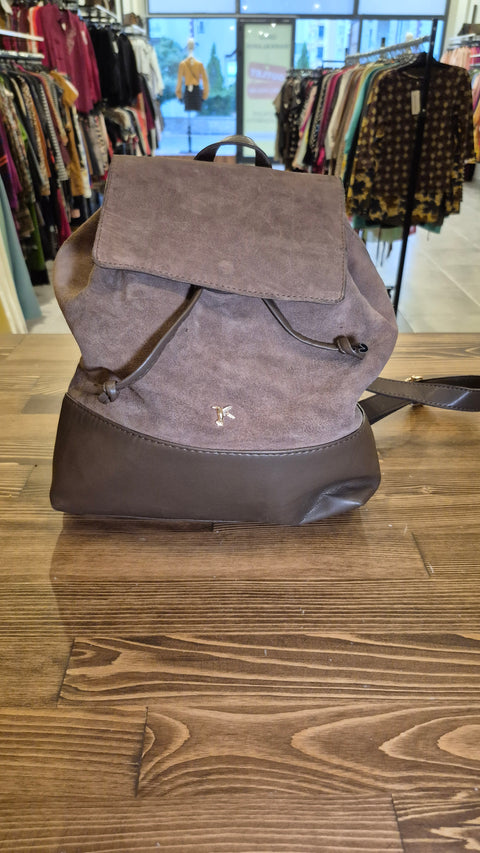 Vizon süet-deri sırt çanta