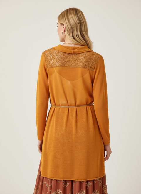 Hardal sarısı hırka