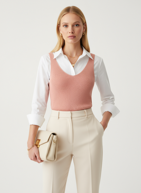 Pembe v yaka Süveter